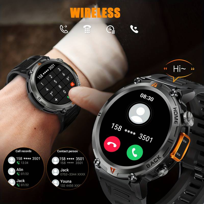 Ceas Inteligent Sport JELLOO Pentru Bărbați: Iluminare LED, Răspunde/efectuați Apeluri, Ceas Sport În Aer Liber, Tracker Fitness, Pedometru Și Multe Altele - Compatibil Cu Android! detalii 0