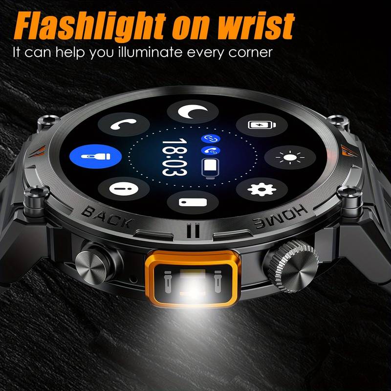 Ceas Inteligent Sport JELLOO Pentru Bărbați: Iluminare LED, Răspunde/efectuați Apeluri, Ceas Sport În Aer Liber, Tracker Fitness, Pedometru Și Multe Altele - Compatibil Cu Android! detalii 1
