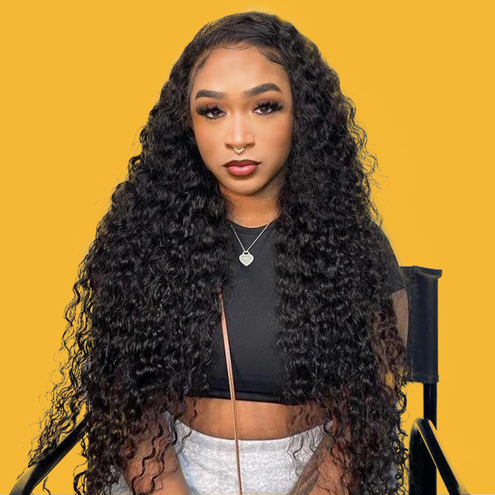 YMS Curly 360 Lace Front Wigs Human Hair Transparent HD Lace Frontal Wig 360 Full Lace Front Wigs Human Hair for Women