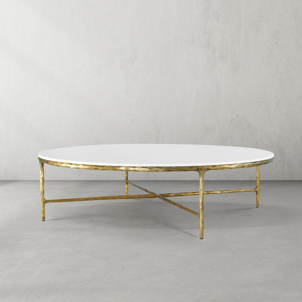 Thaddeus Marble Round Coffee Table 55"D Scuethyee