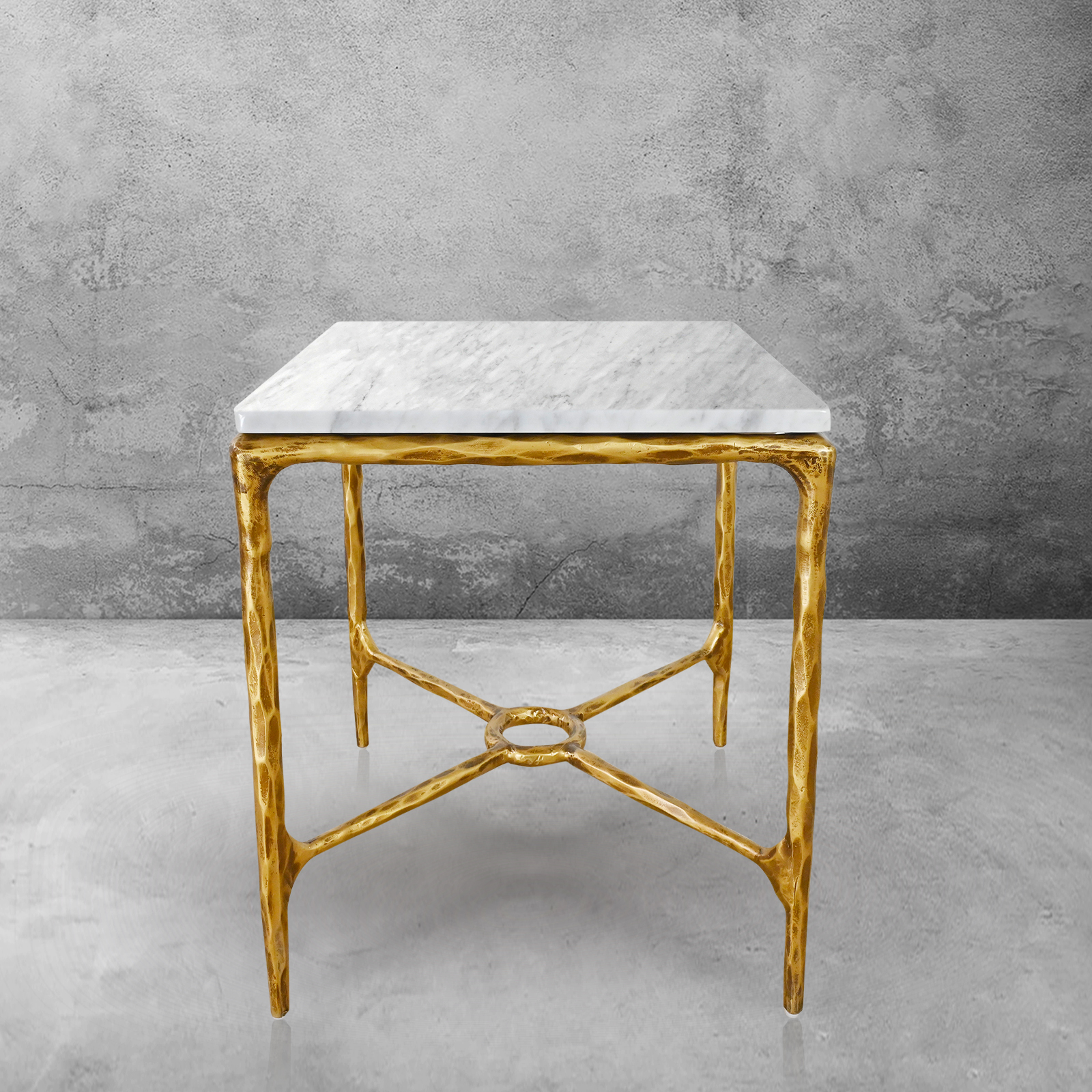 Thaddeus & Josephine Marble Square side table 18"