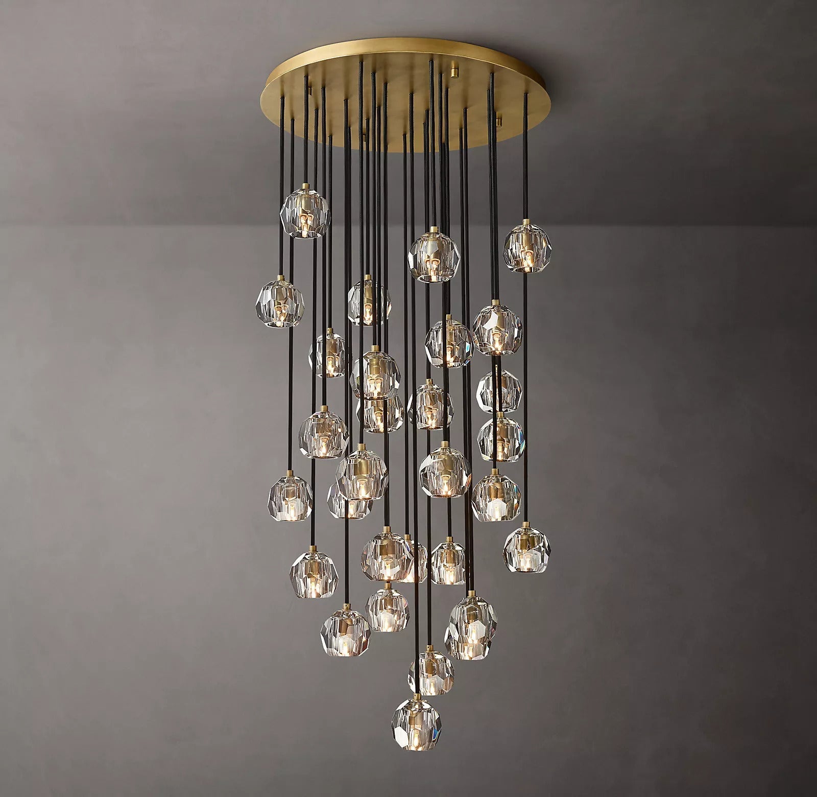 Boule Crystal Round Cluster Chandelier 30"