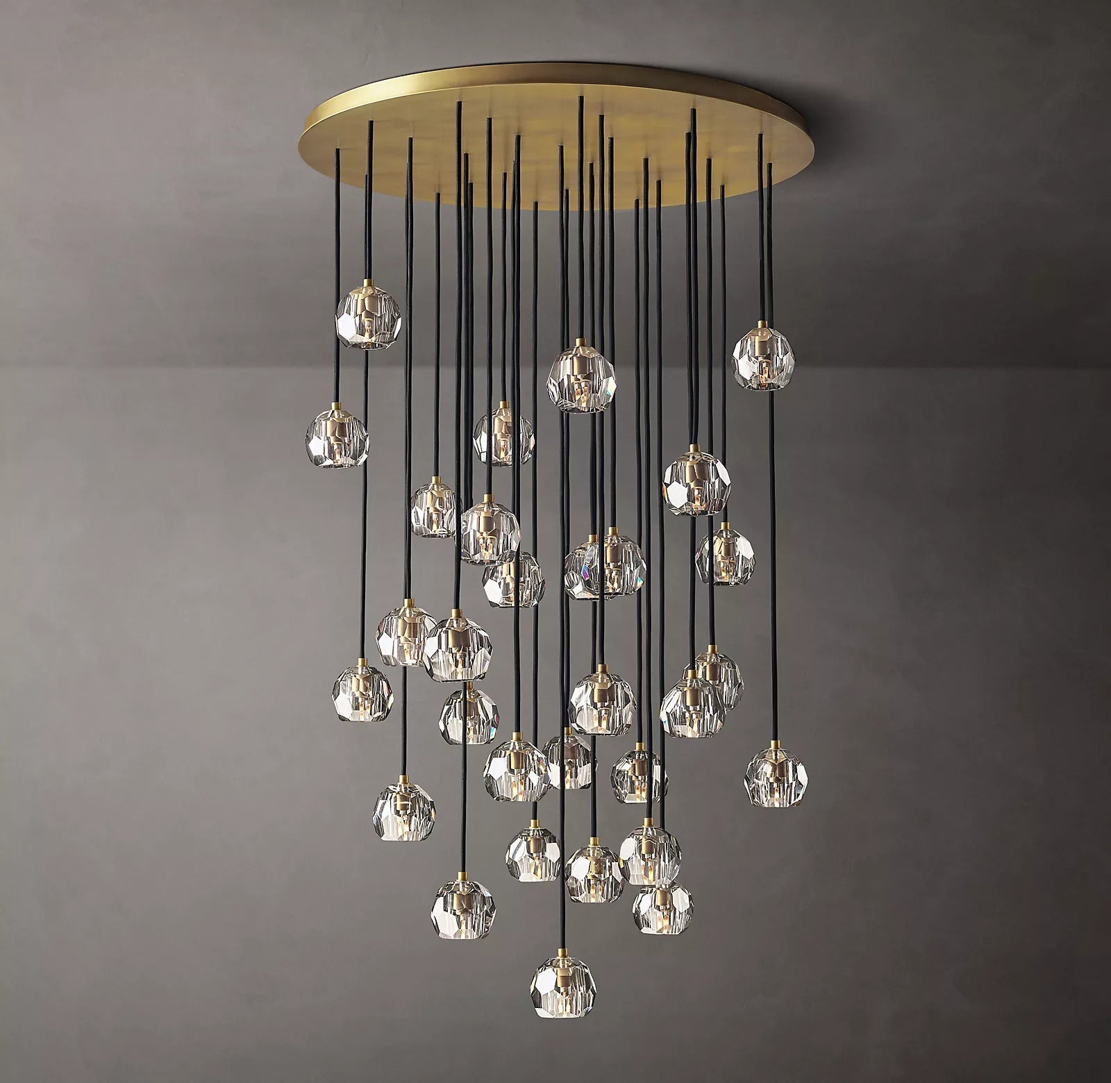 Boule Crystal Round Cluster Chandelier 40"