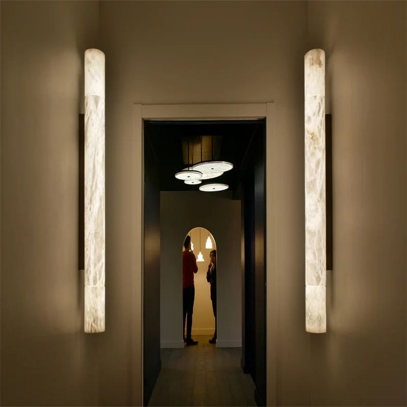 Grandeur Alabaster Grand Linear Hallway Sconce For Living Room