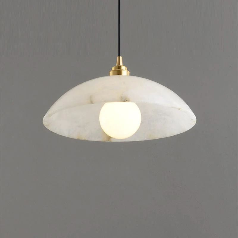 Mona Alabaster Dome Pendant Light, Cord Adjustable Hanging Lights