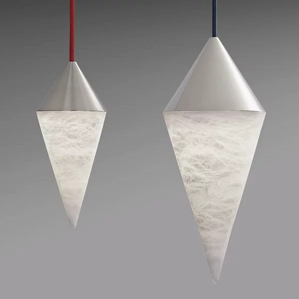 Serena Contemporary Alabaster Cone Pendant, Simple Pendant Light