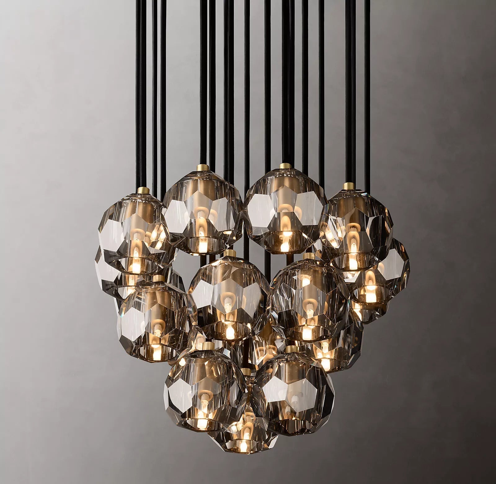 Boule Crystal Round Cluster Chandelier 19"