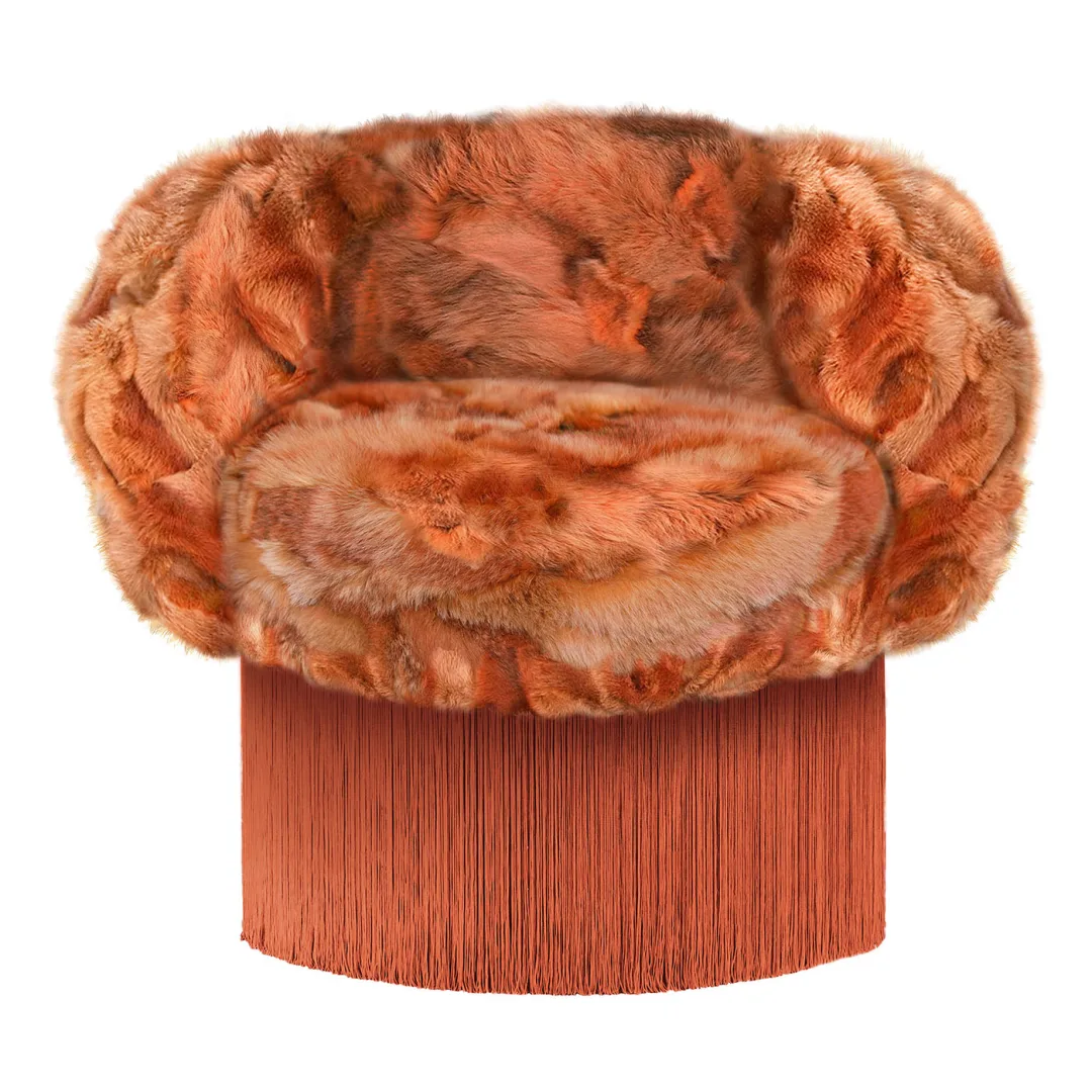 PATCHWORK COYOTE FUR ARMCHAIR BY LORENZA BOZZOLI
