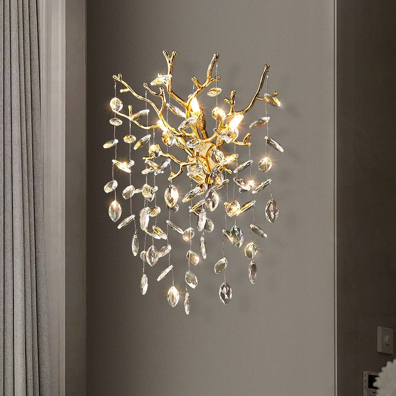 Salome Modern Stylish  Crystal Wall Sconce For Bedroom, Living Room