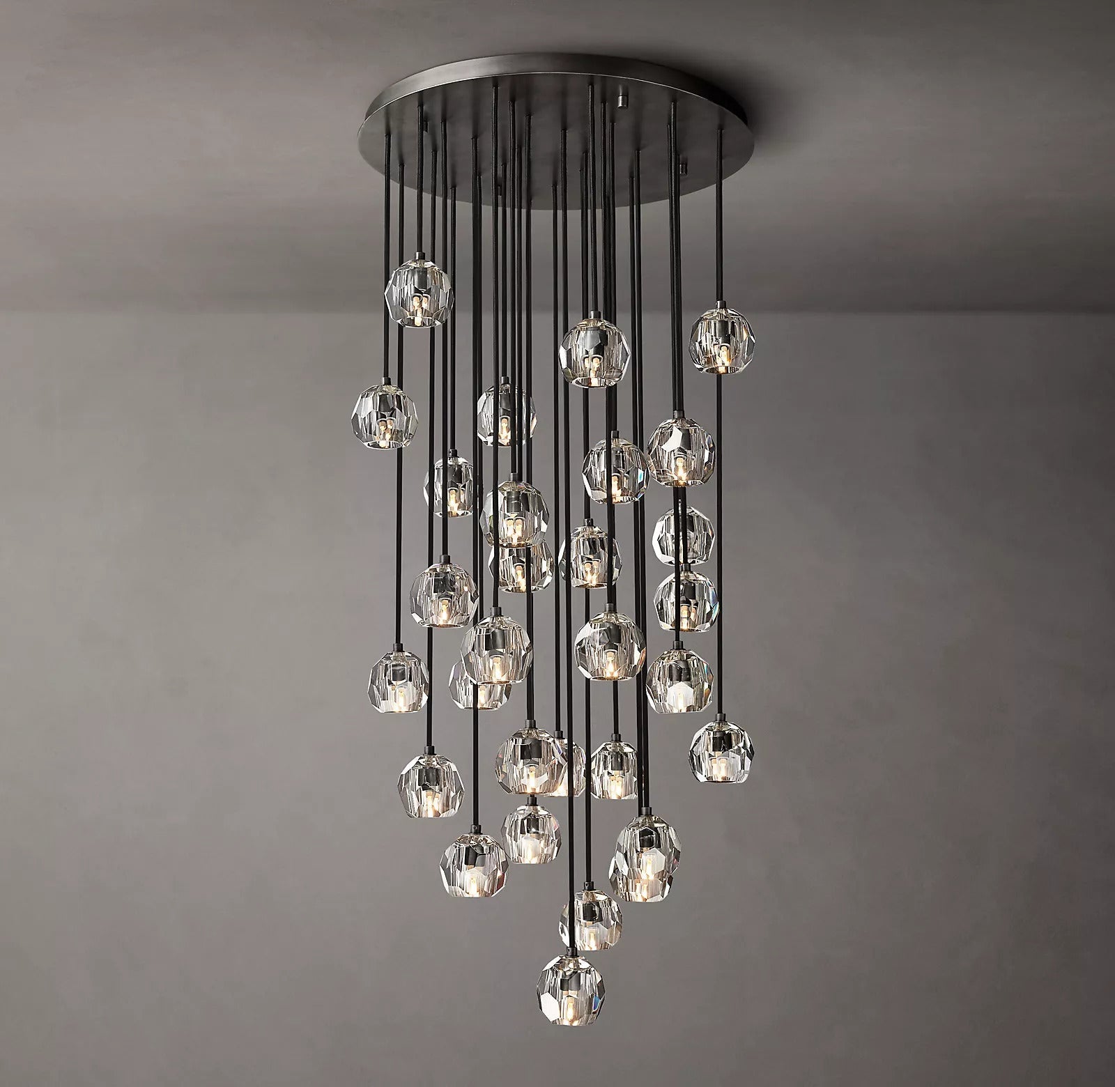 Boule Crystal Round Cluster Chandelier 30"