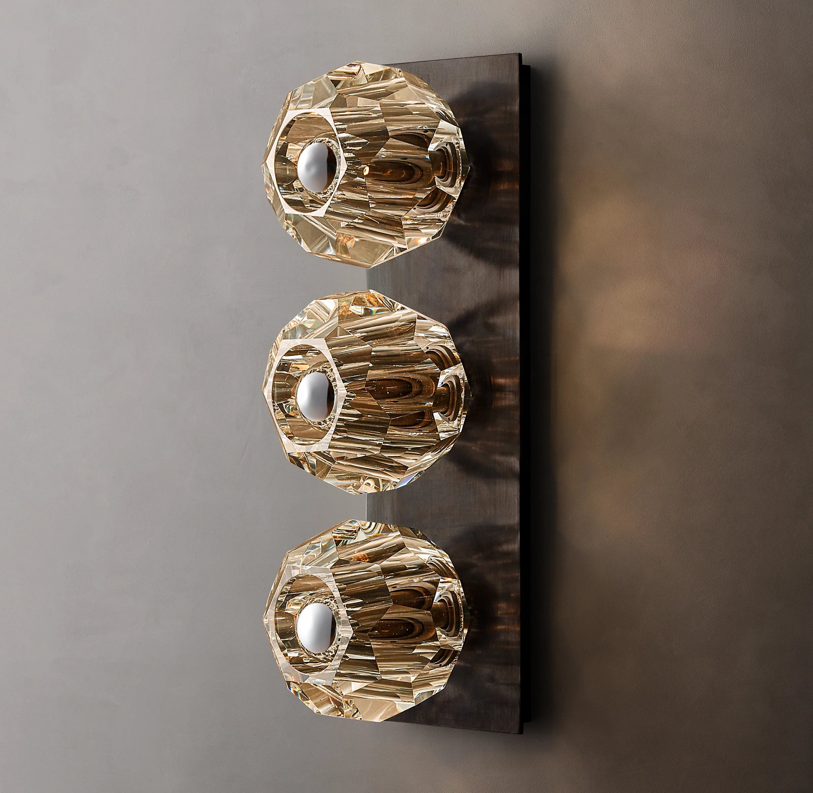 Ball Crystal Glass Linear Wall Sconce Clear