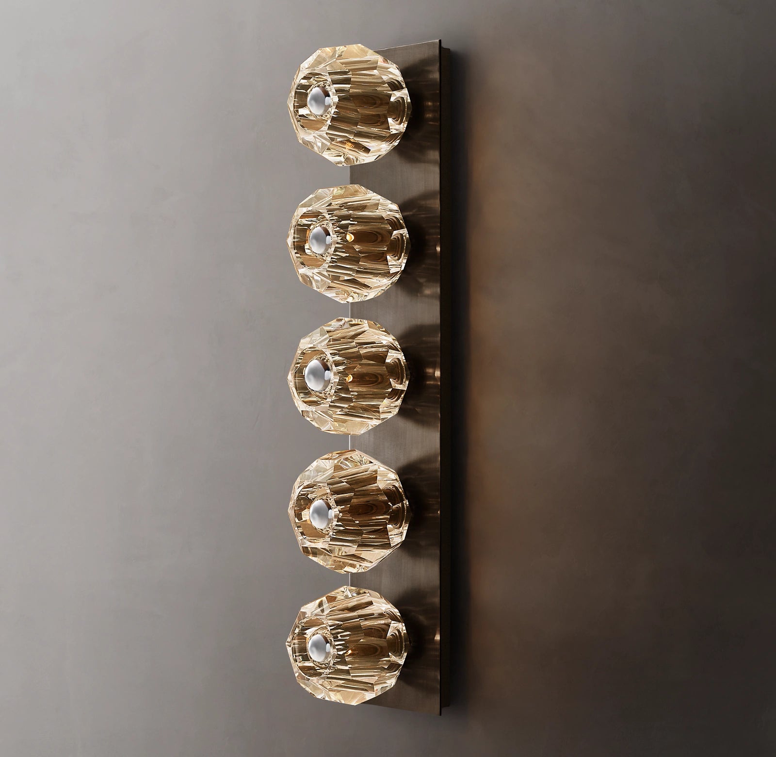 Ball Crystal Glass Grand Linear Wall Sconce Clear
