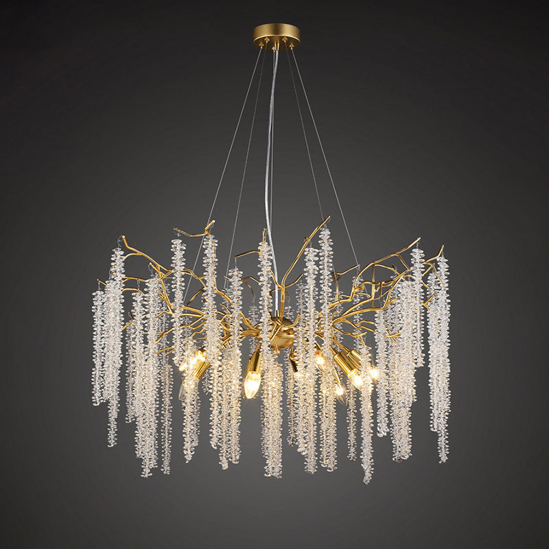 Gold Crystal Tree Branch Chandeliers Lighting 31.5"D