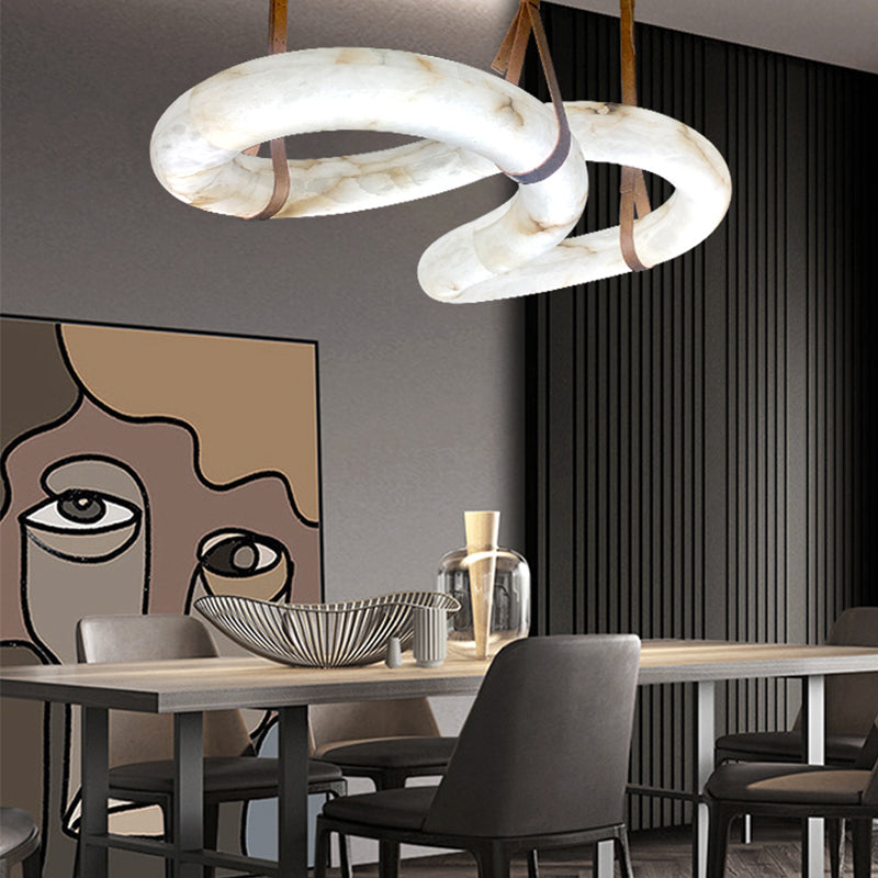 Oslo Designer Inspired Contemporary Nordic Alabaster Chandelier Light