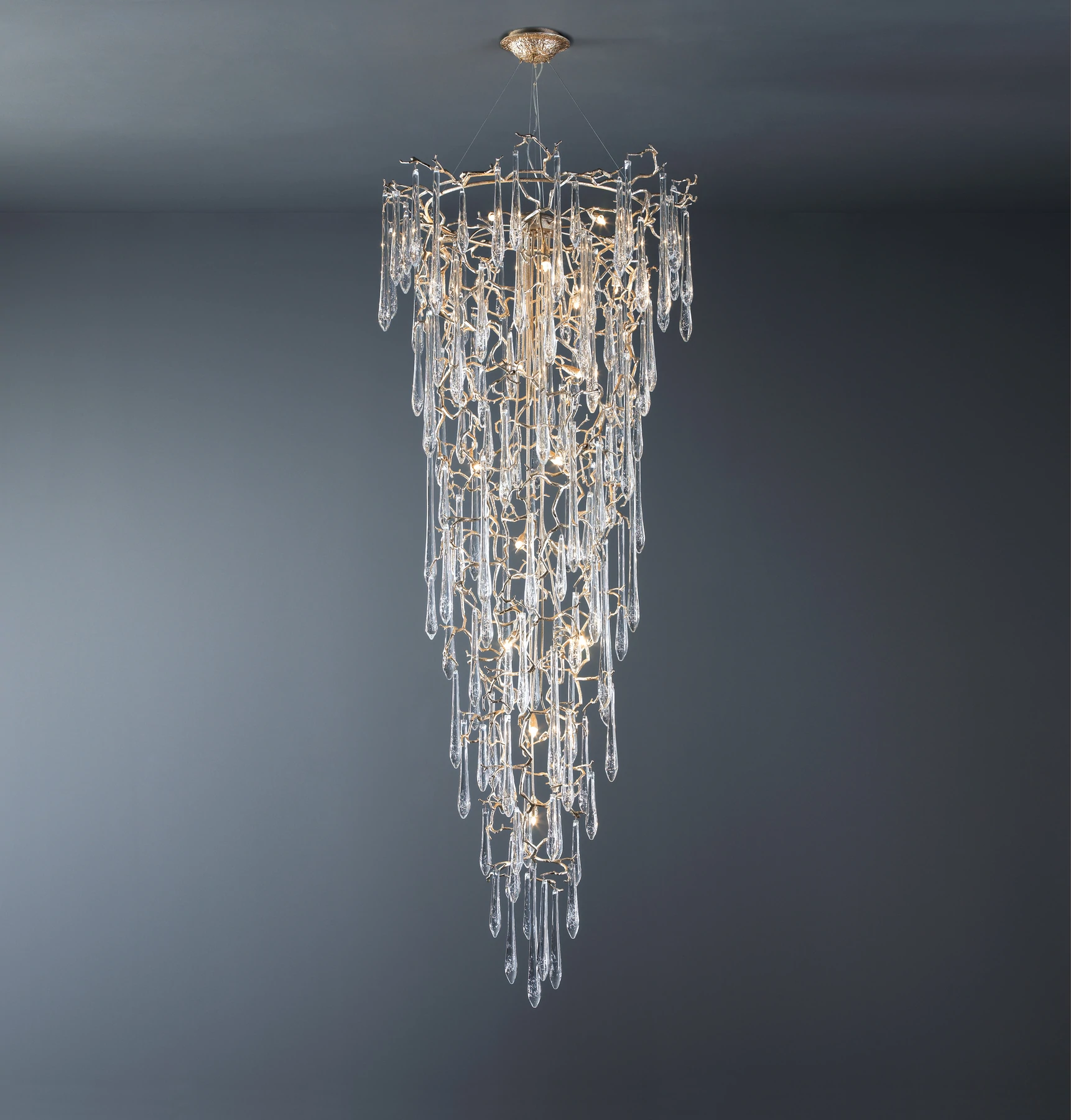 Livio Round Foyer Branching Teardrop Chandelier