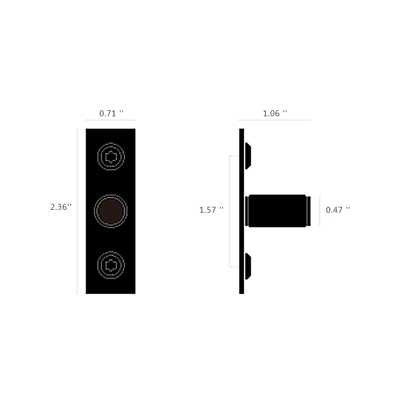 FURNITURE KNOB SET / PLATE / LINEAR / BLACK