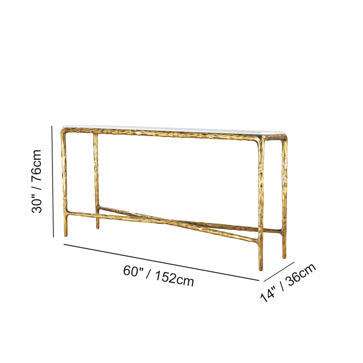 Thaddeus Marble Console Table 60"W