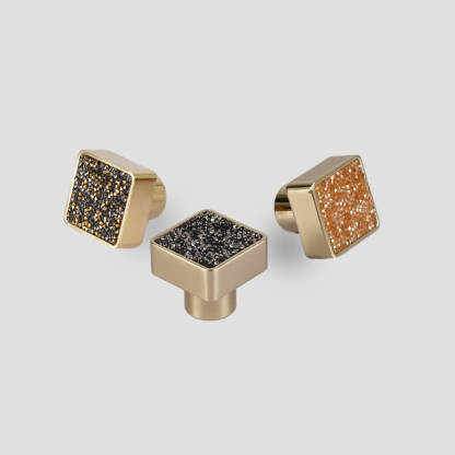 Gemstone Brass Square Cabinet Knob