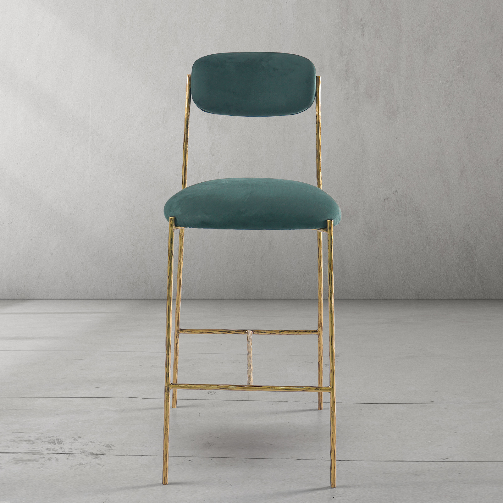 Thaddeus Green Fabric Bar Stool