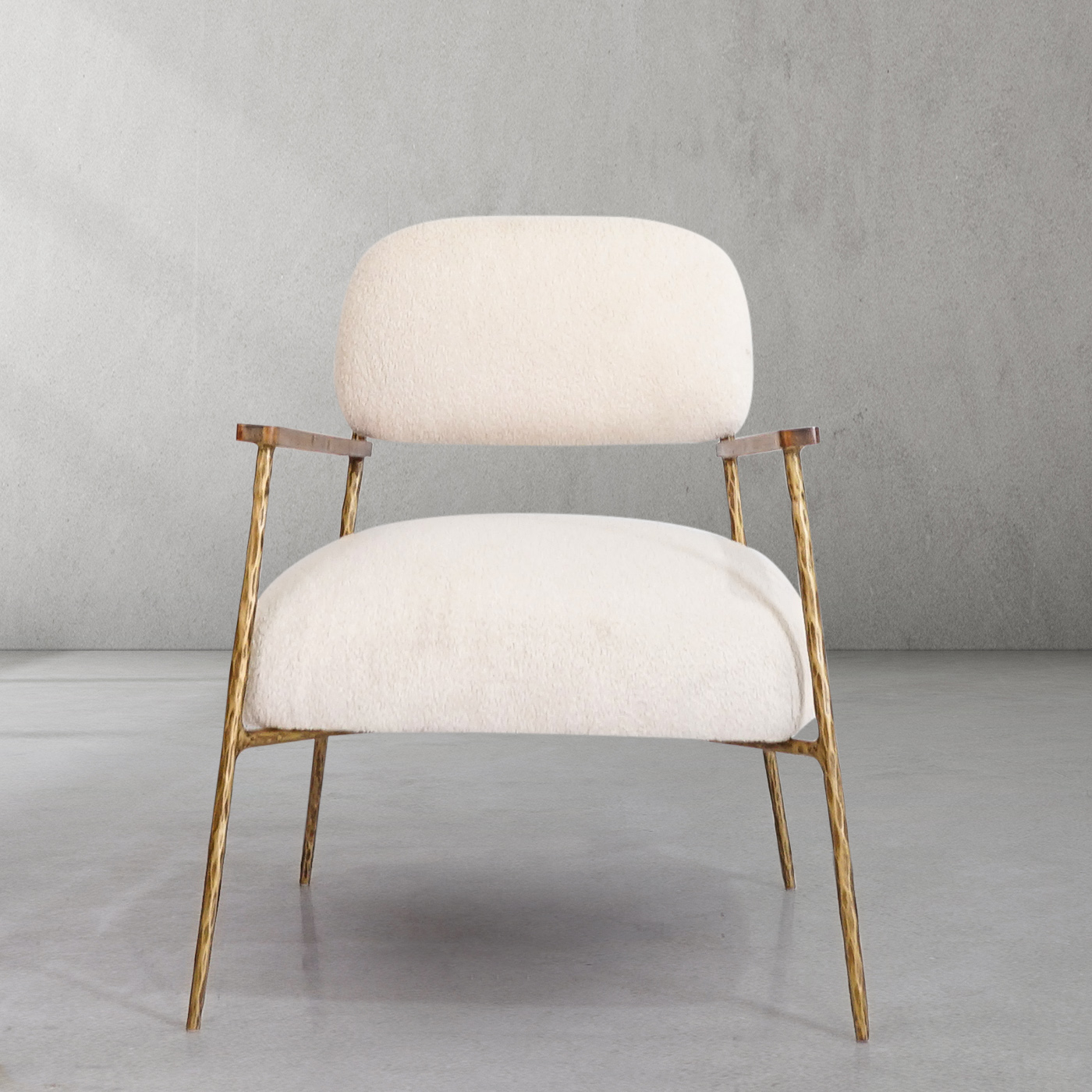 Thaddeus White Pure Wood Handrail Chair