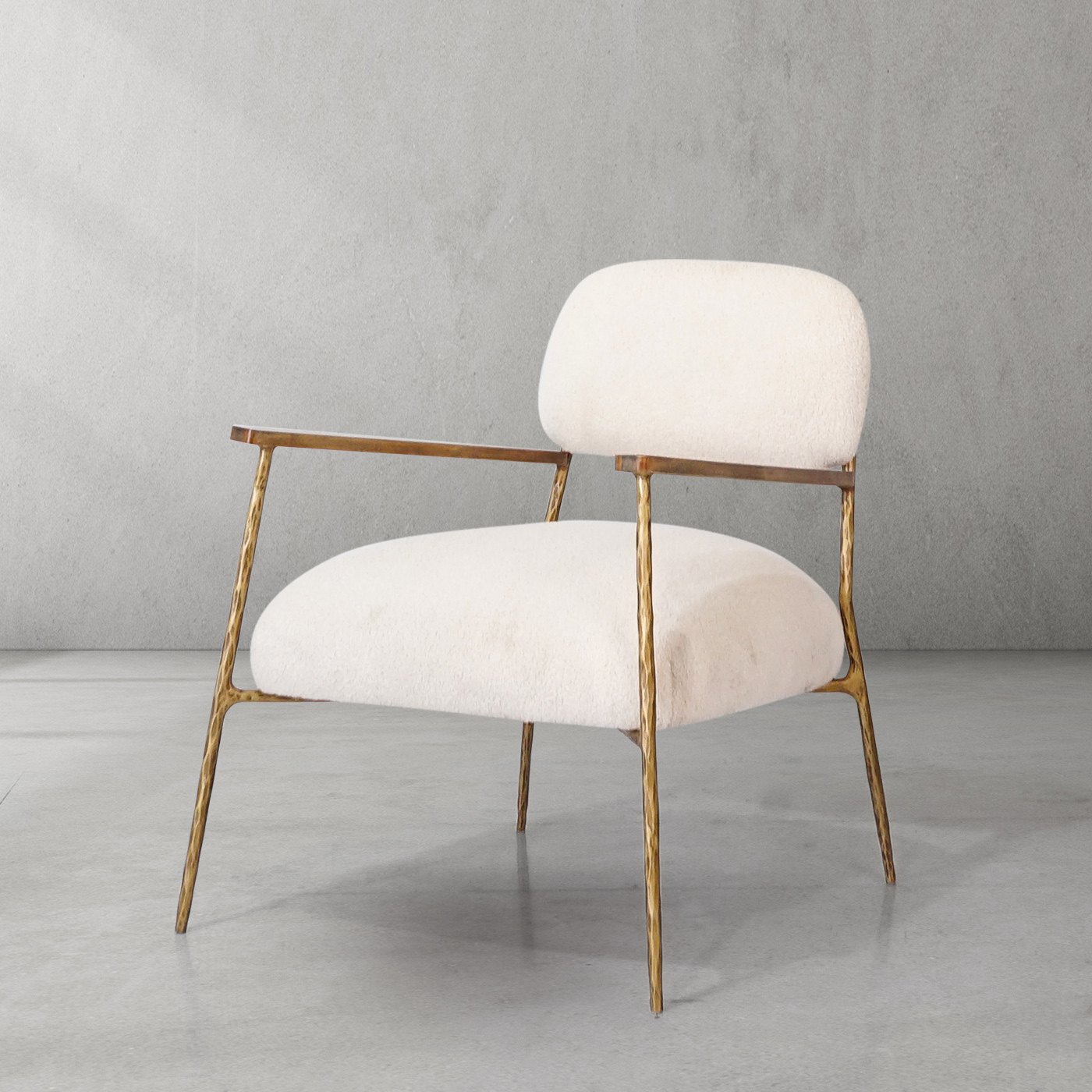 Thaddeus White Pure Wood Handrail Chair