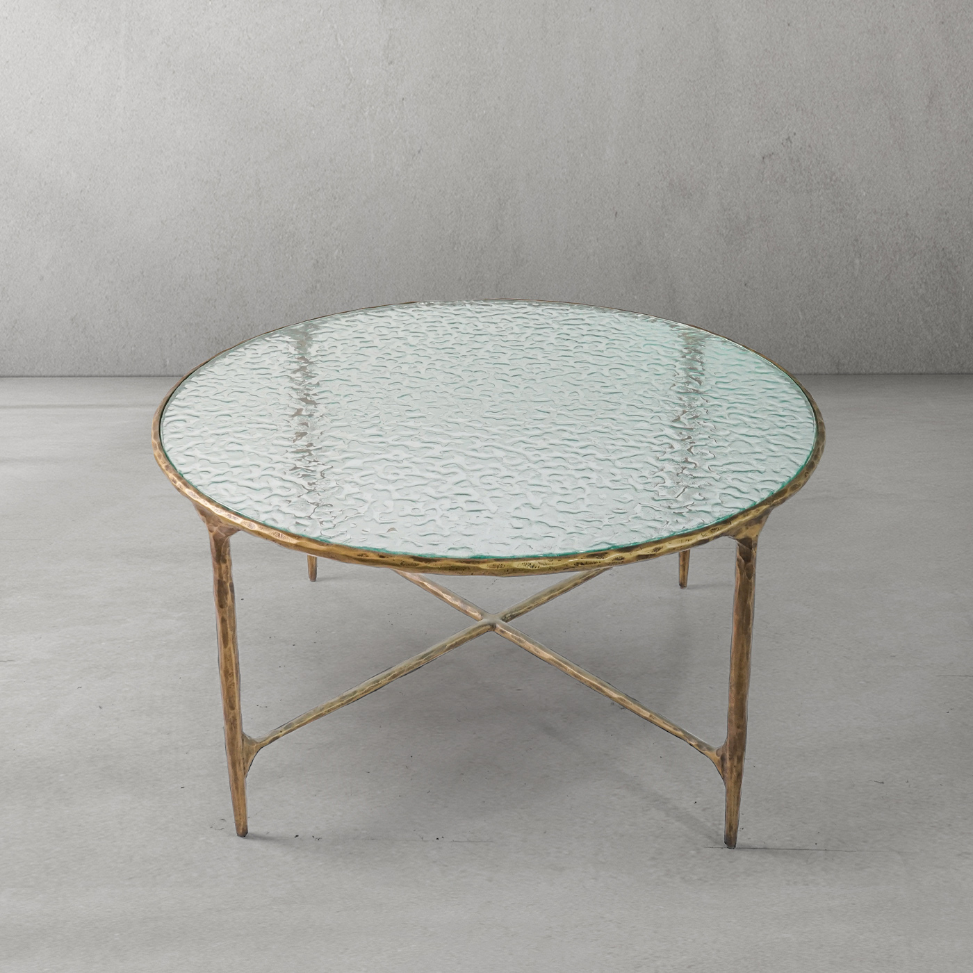 TADEUSZ ALEXANDER GLASS ROUND COFFEE TABLE