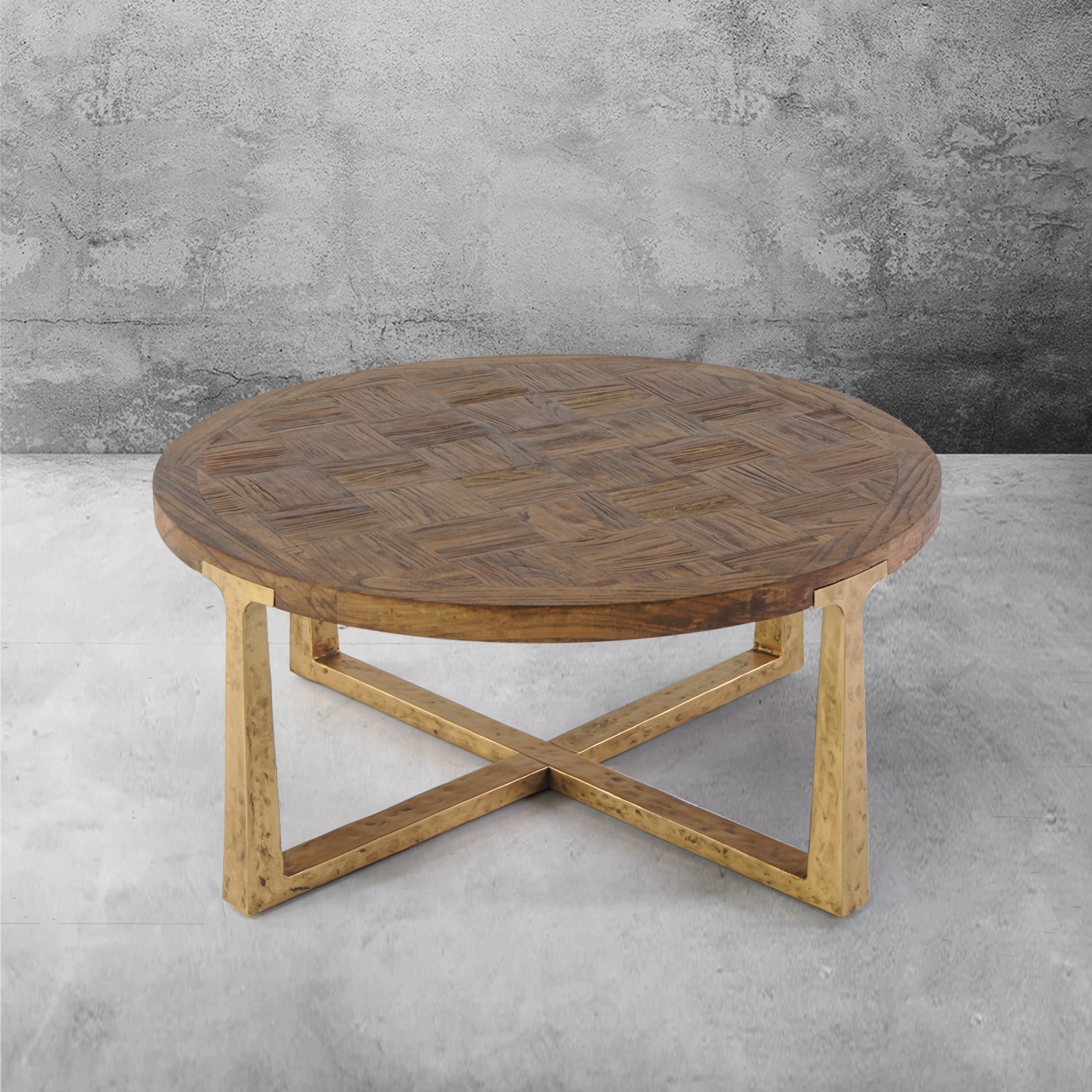 Tadeusz Round Elm Wood Tea Table