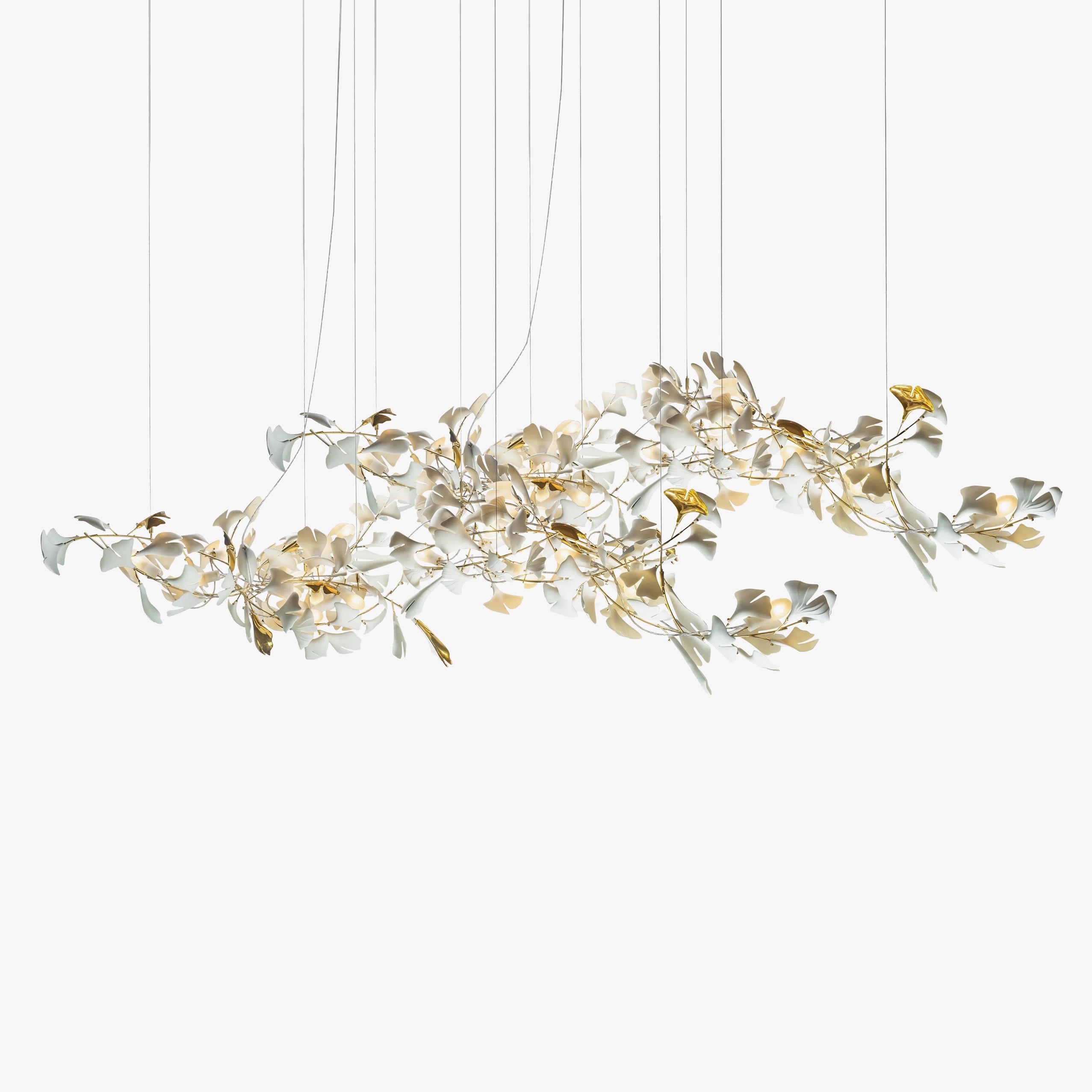 Gold White Leaves Combination Leafy Chandeliers