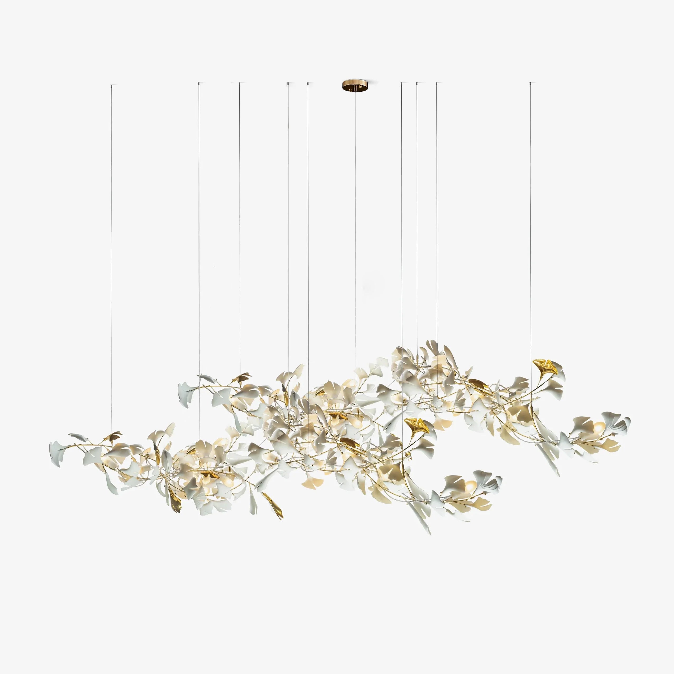 Gold White Leaves Combination Leafy Chandeliers