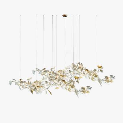 Gold White Leaves Combination Gingko Chandeliers