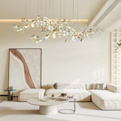 Gold White Leaves Combination Leafy Chandeliers