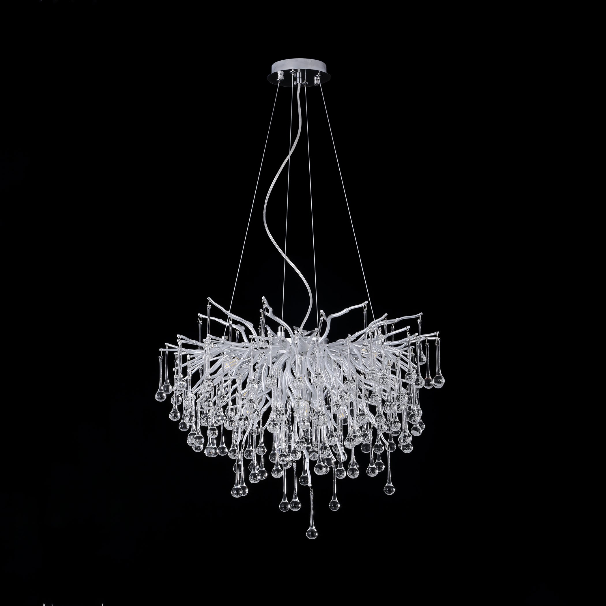 Tree Crystal Chandelier,Silver 23.62" D