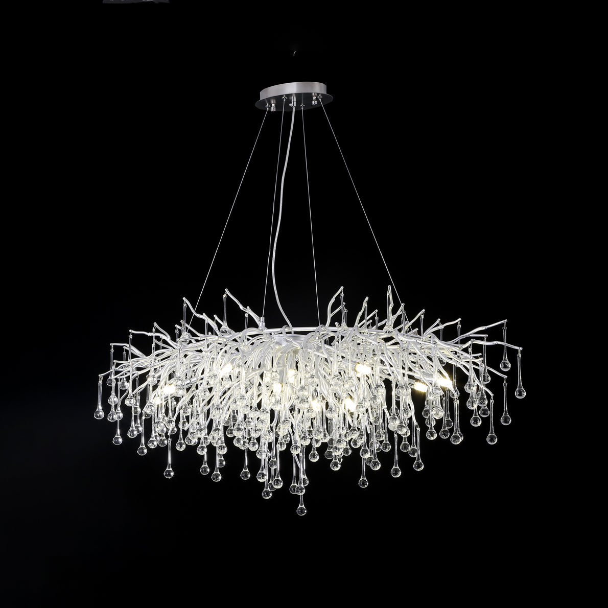 Tree Crystal Chandelier，Silver 45"