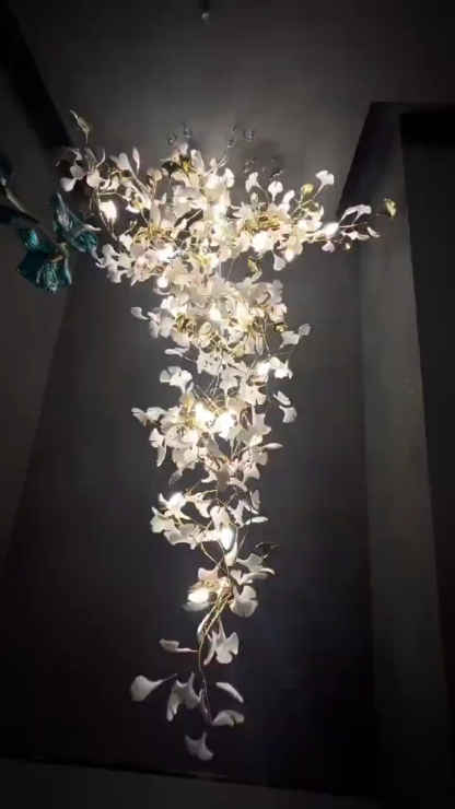 Leafy Chandelier for high ceiling living room