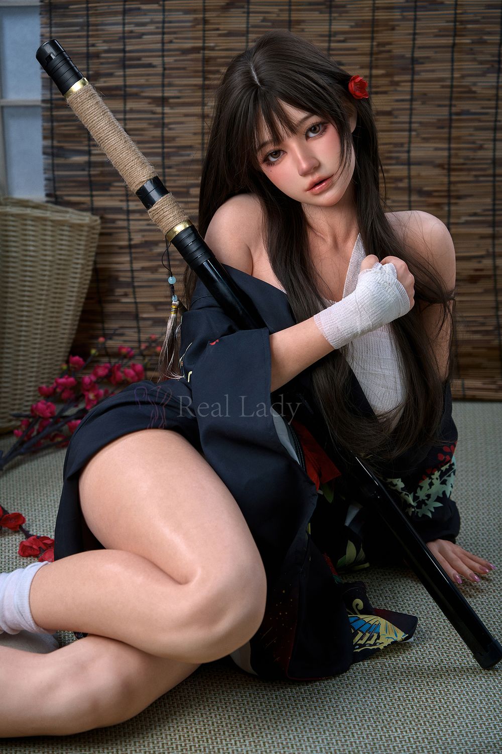 Real Lady | 150cm/4ft11 Tempting Japanese Anime Samurai Girl Silicone Sex Doll - Evie