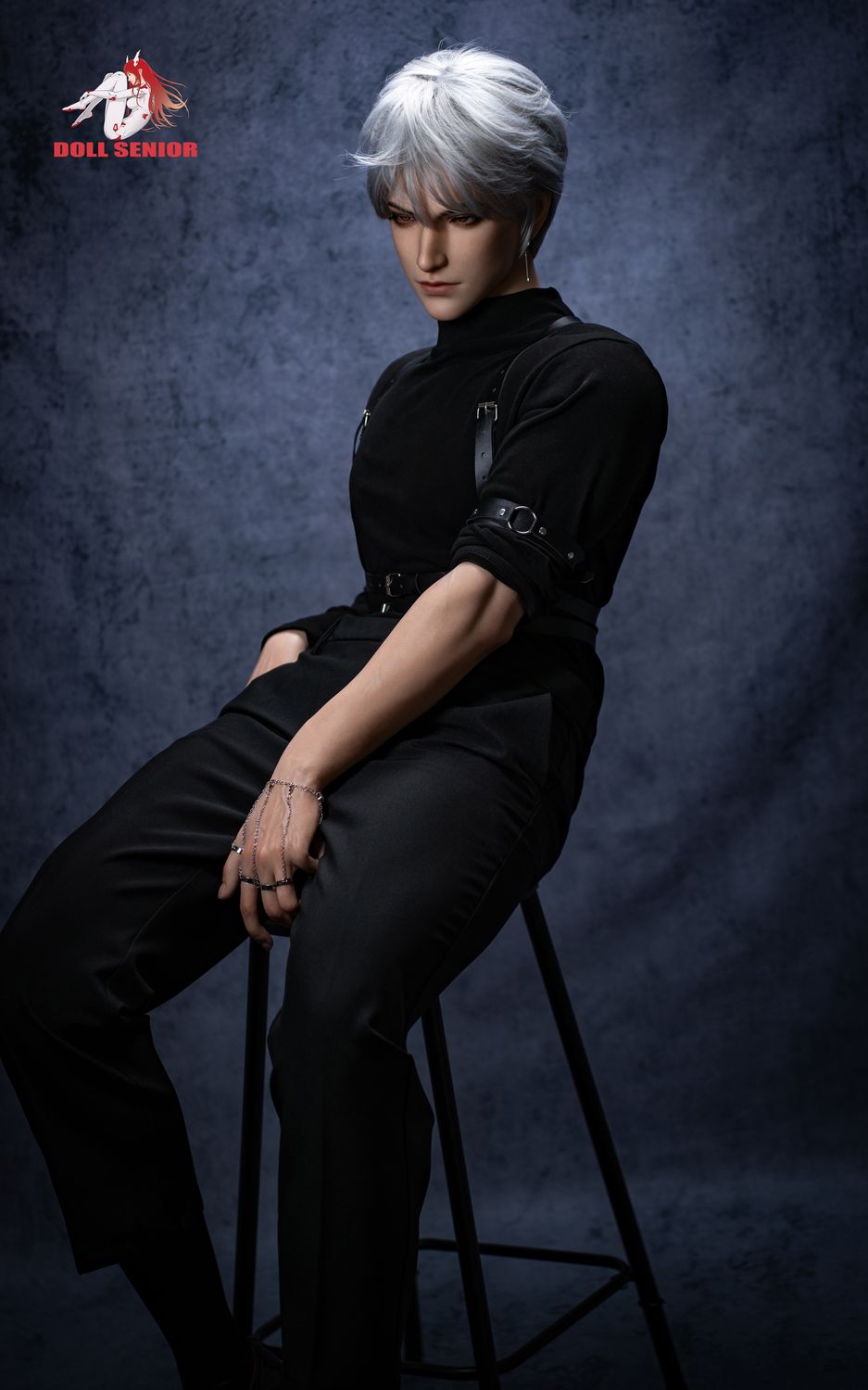 Doll Senior | 185cm/6ft1 Cold Edgy Handsome Silver‑hair Muscular Male Silicone Sex Doll - Baijin