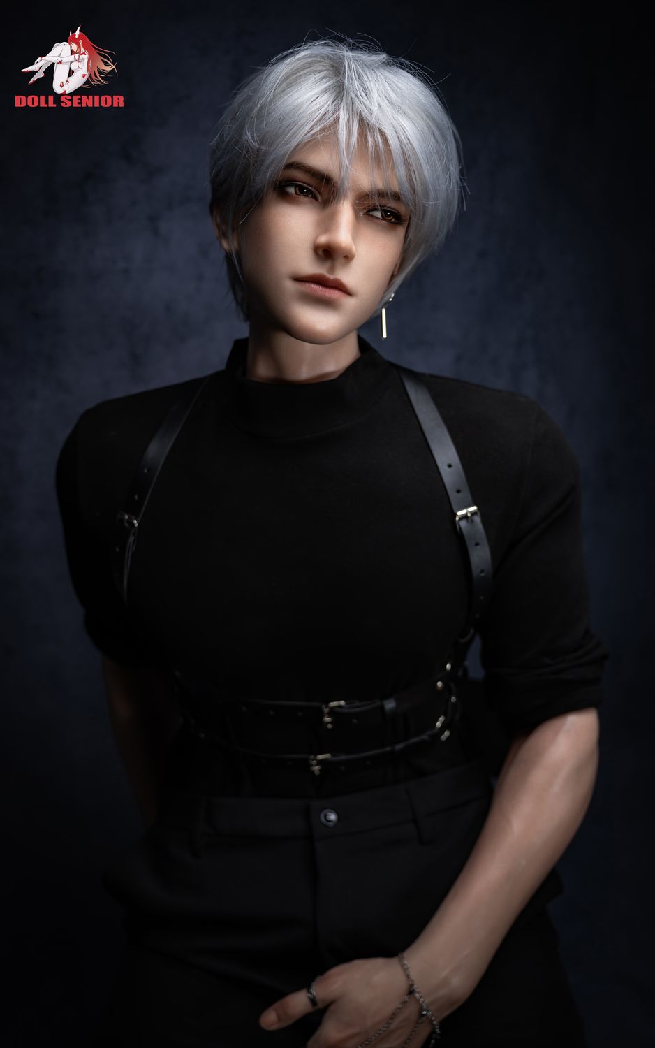 Doll Senior | 185cm/6ft1 Cold Edgy Handsome Silver‑hair Muscular Male Silicone Sex Doll - Baijin