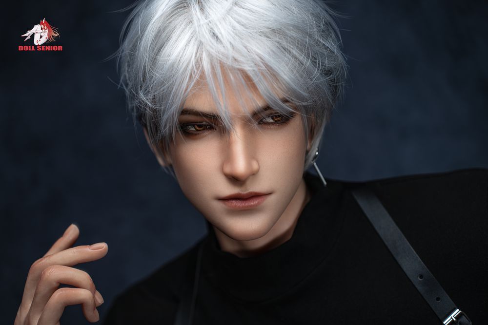 Doll Senior | 185cm/6ft1 Cold Edgy Handsome Silver‑hair Muscular Male Silicone Sex Doll - Baijin