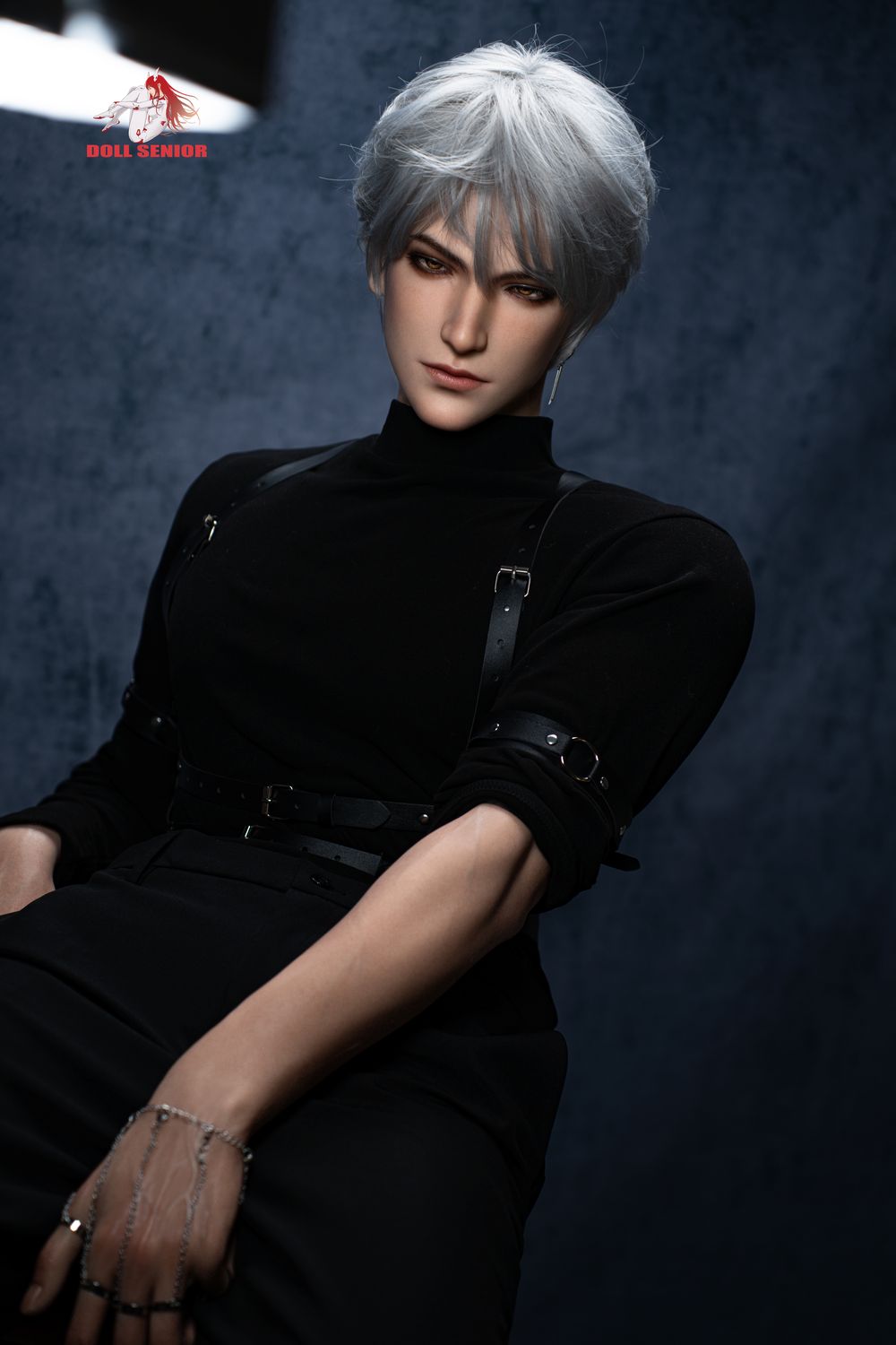 Doll Senior | 185cm/6ft1 Cold Edgy Handsome Silver‑hair Muscular Male Silicone Sex Doll - Baijin