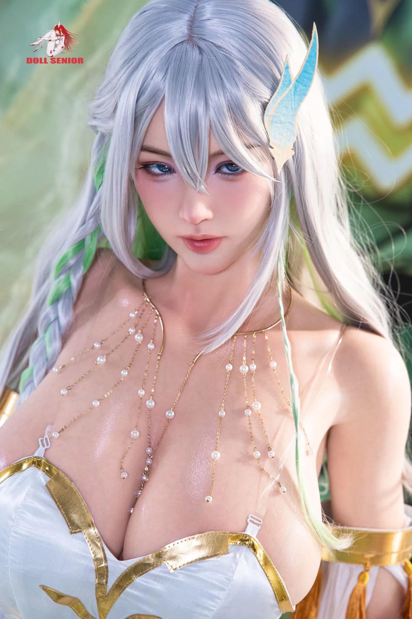 Doll Senior | 175cm/5ft9 Huge Breasts Glamorous Anime Silver‑hair Goddess Silicone Sex Doll - Aquarius