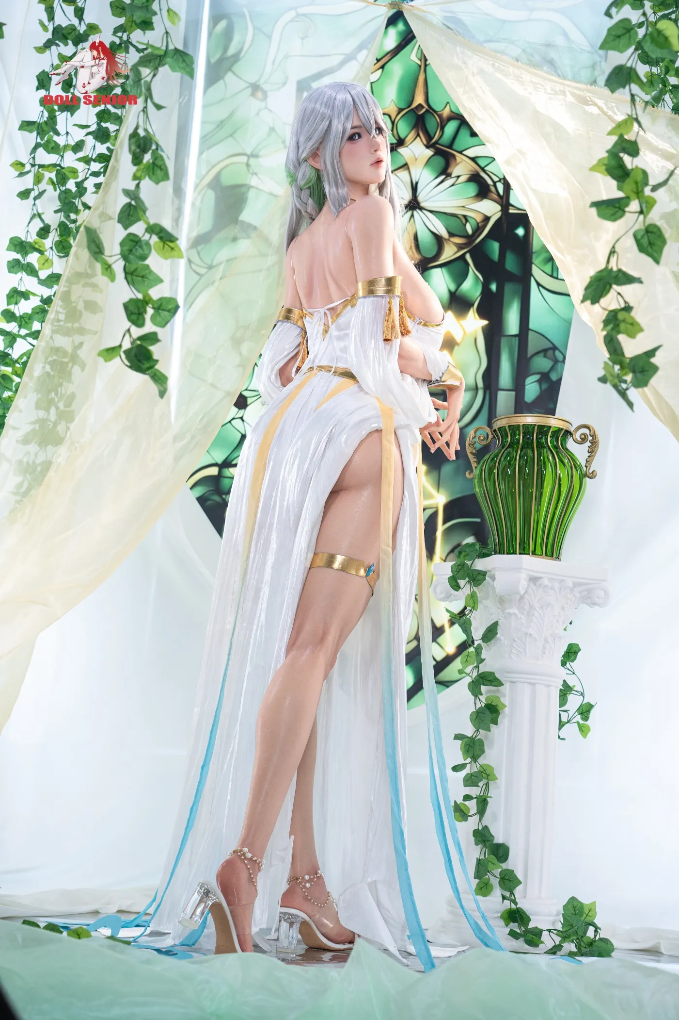 Doll Senior | 175cm/5ft9 Huge Breasts Glamorous Anime Silver‑hair Goddess Silicone Sex Doll - Aquarius