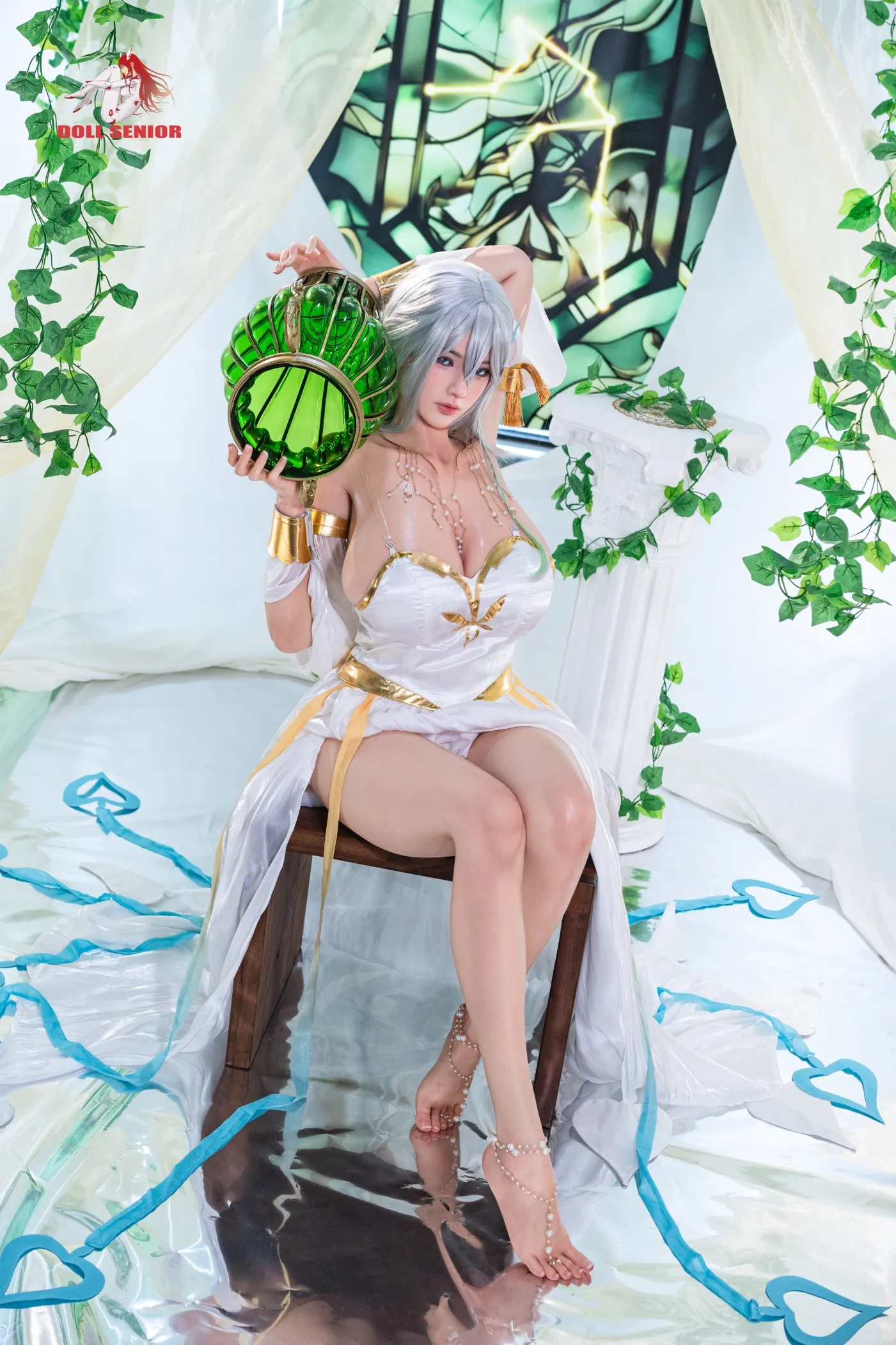 Doll Senior | 175cm/5ft9 Huge Breasts Glamorous Anime Silver‑hair Goddess Silicone Sex Doll - Aquarius