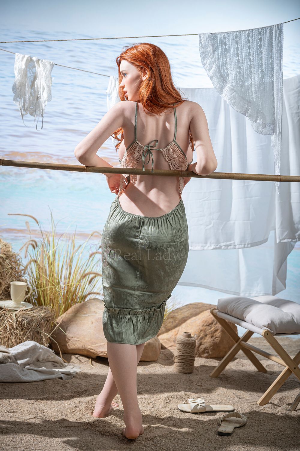 Real Lady | 159cm/5ft3 Seductive European Summer Red-hair Silicone Sex Doll - Hailey