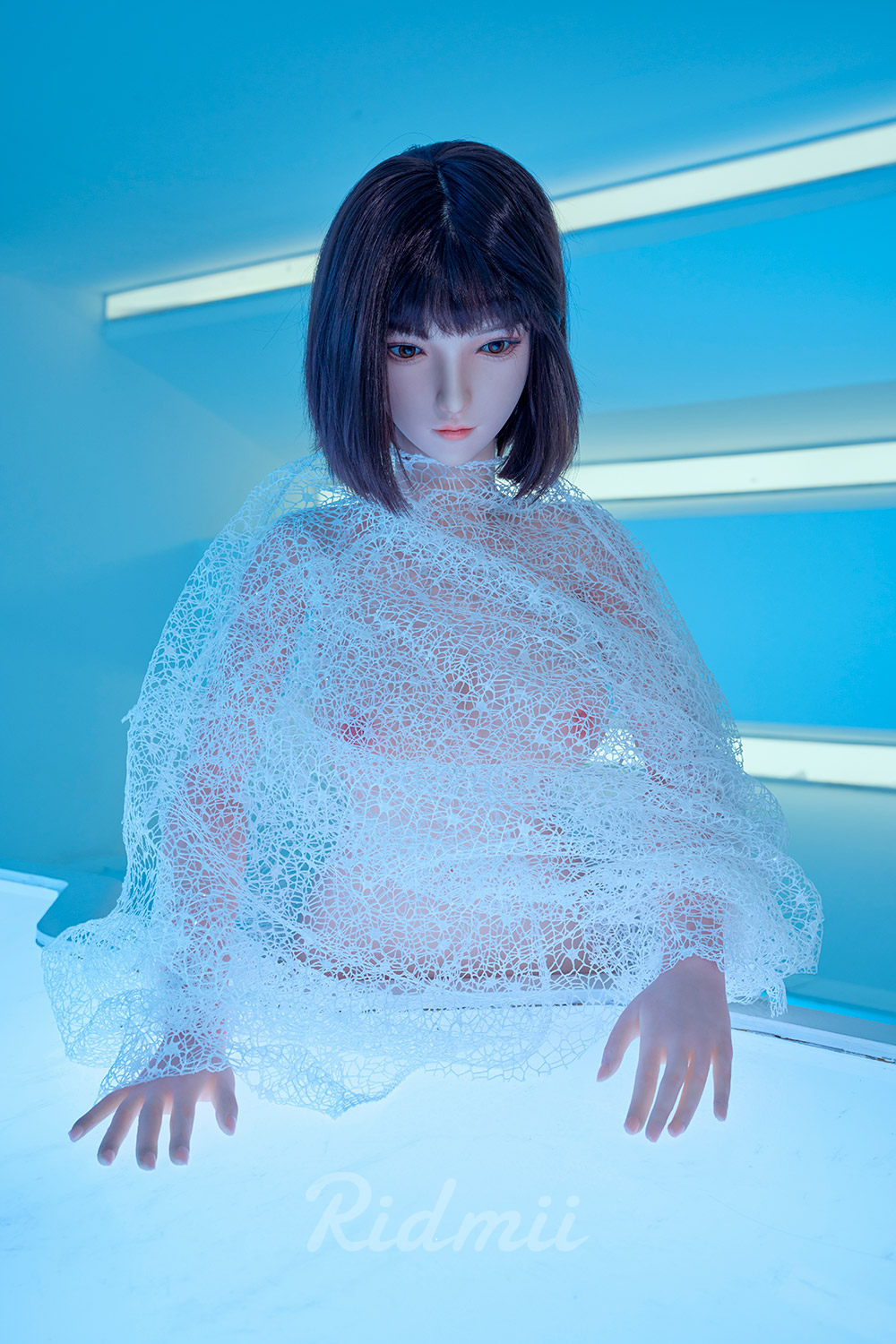 RIDMII | 163cm/5ft3 Big Breasts Cool Punk-style Silver Short-hair Realistic TPE Sex Doll - Momo (In Stock US)