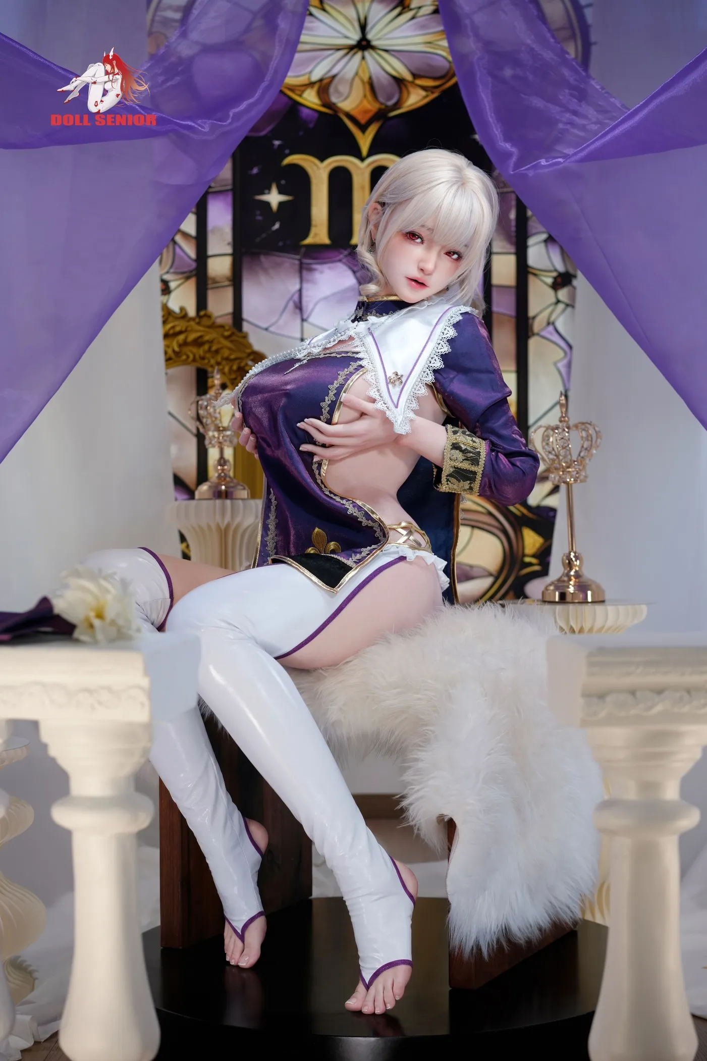 Doll Senior | 165cm/5ft5 Big Breasts Seductive Anime Nun Cosplay Silicone Sex Doll - Virgo