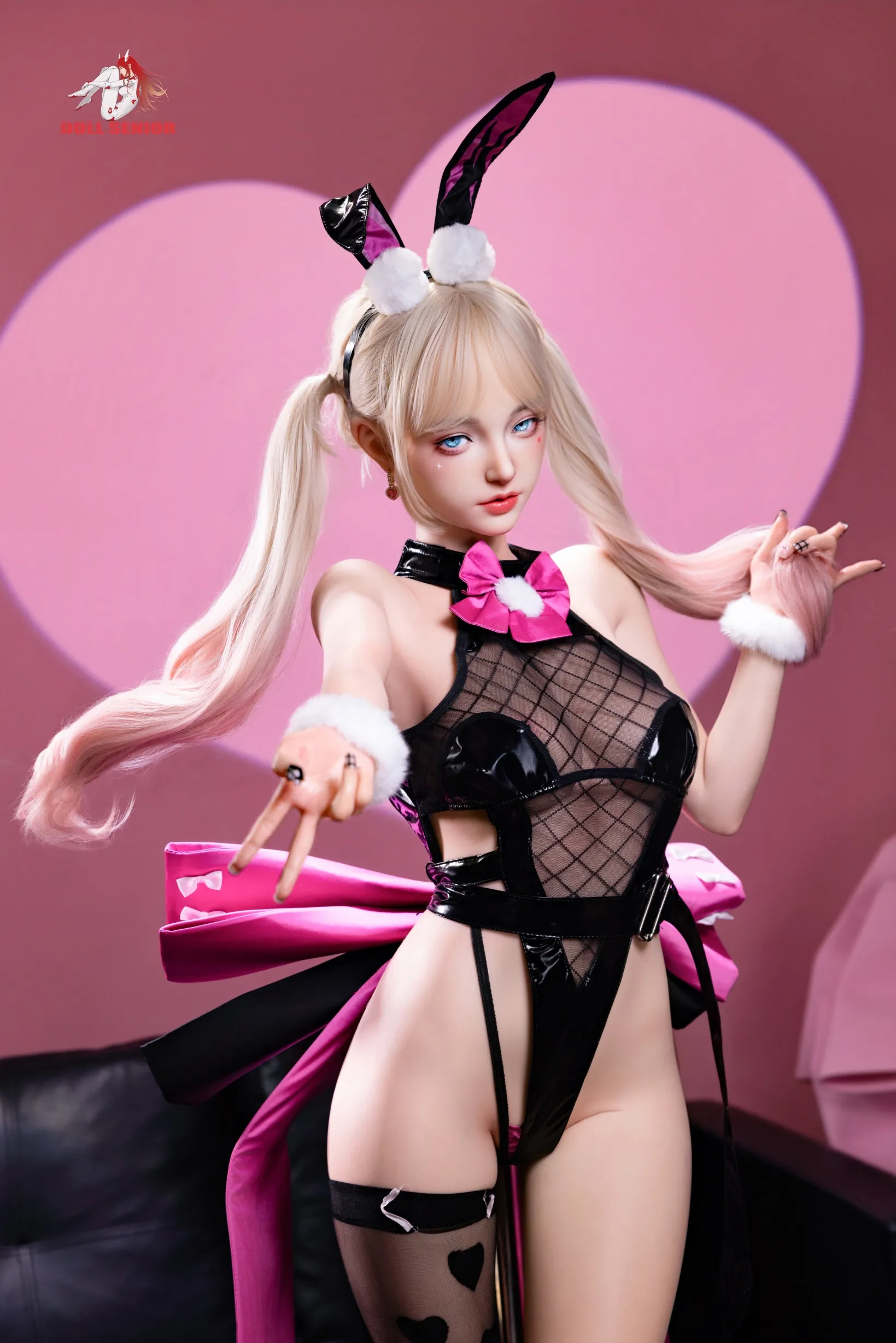 Doll Senior | 150cm/4ft9 Small Breasts Alluring Playful Anime Bunny Girl Silicone Sex Doll - Miye