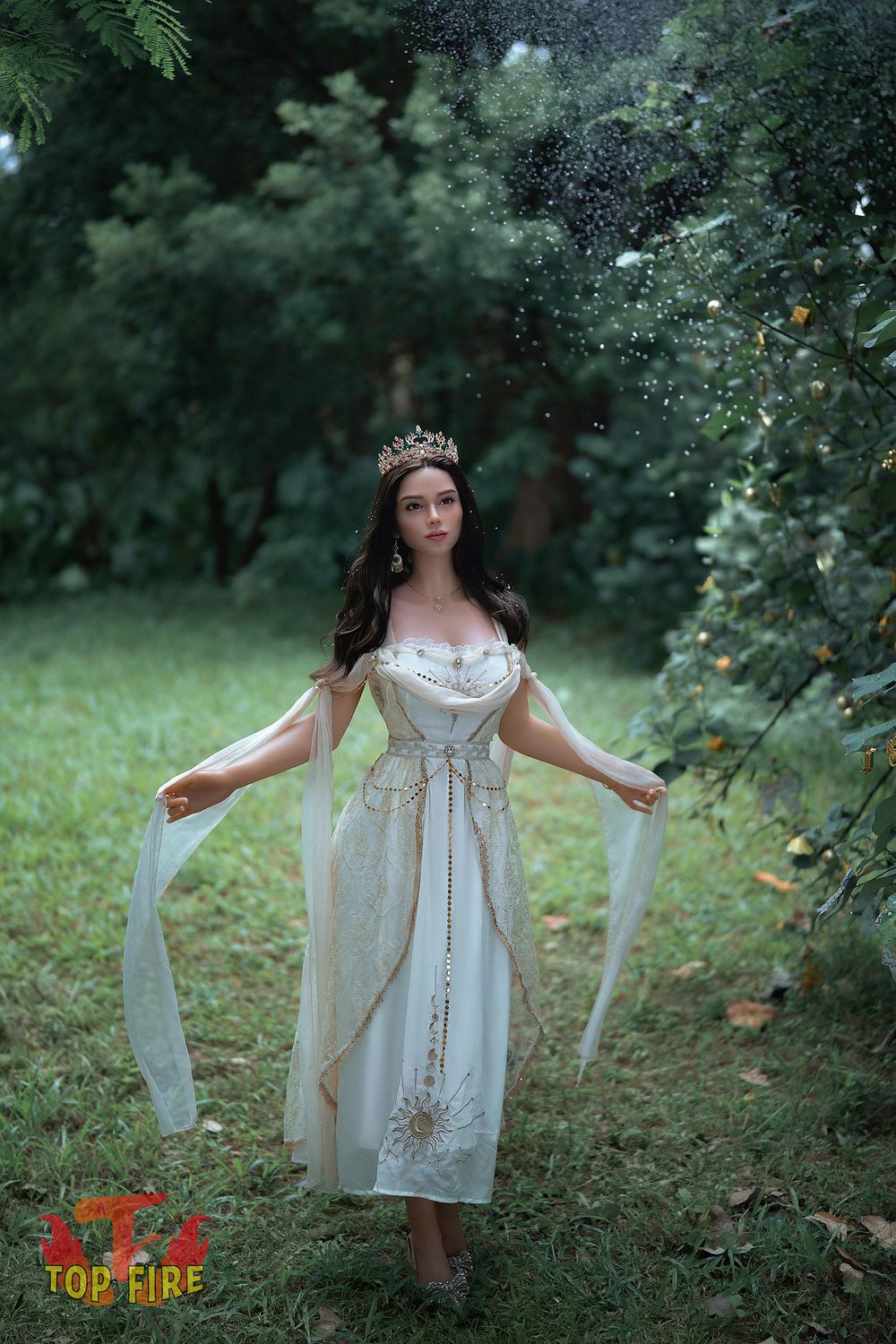 Top Fire | 165cm/5ft5 Enchanting European Goddess Realistic Silicone Sex Doll - Ivory