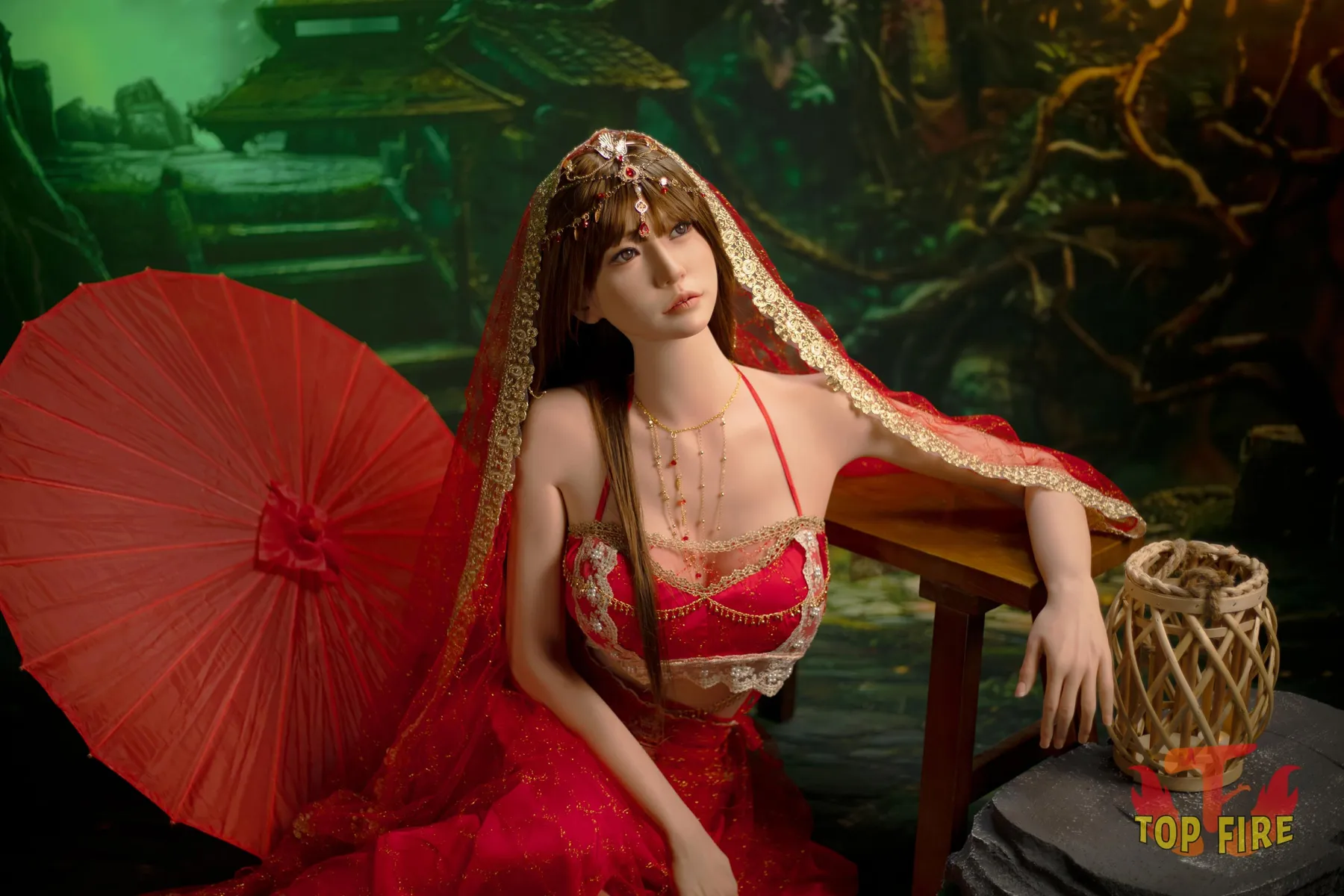 Top Fire | 170cm/5ft7 Enigmatic Exotic Asian Princess Cosplay Realistic Silicone Sex Doll - Jing 