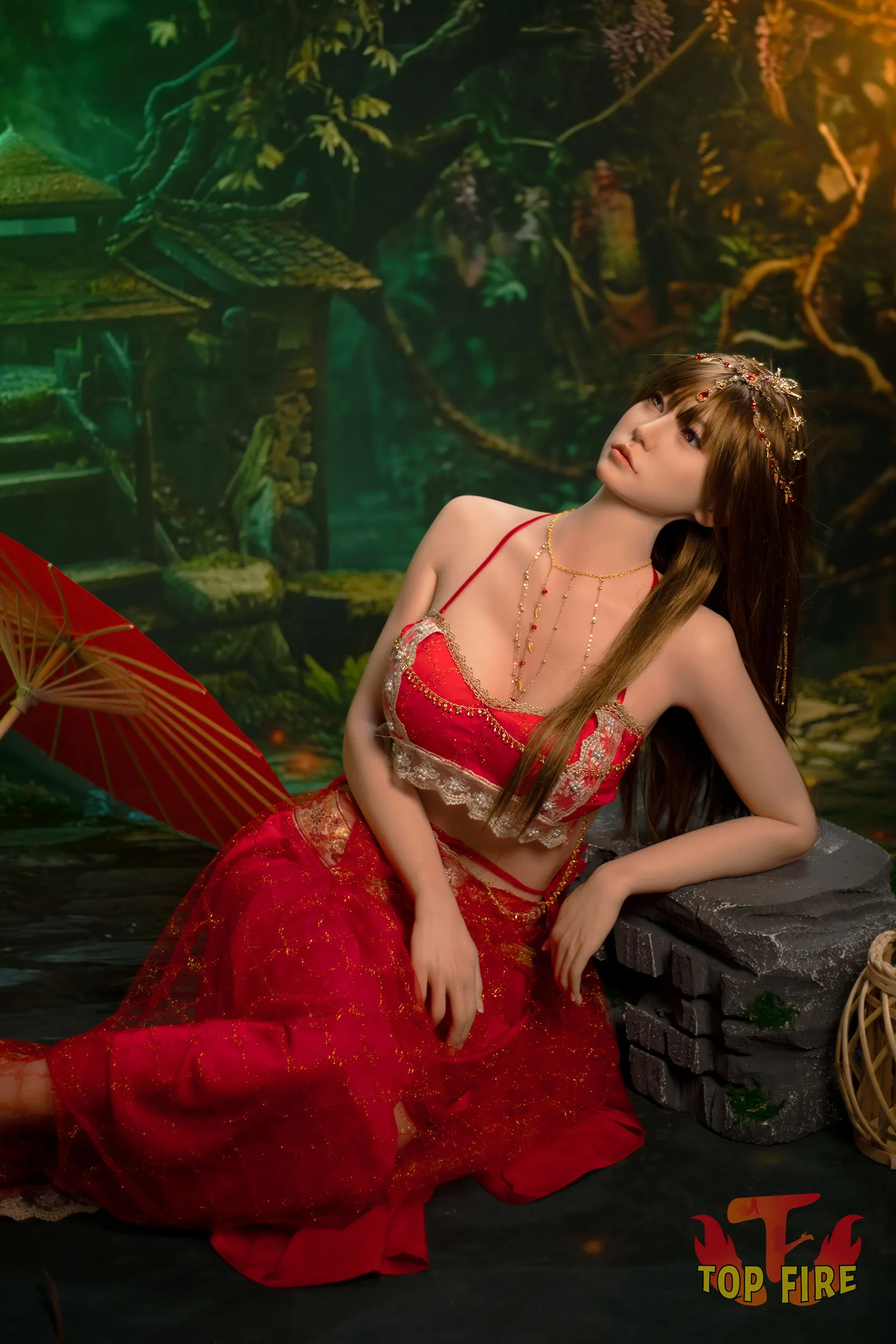 Top Fire | 170cm/5ft7 Enigmatic Exotic Asian Princess Cosplay Realistic Silicone Sex Doll - Jing 
