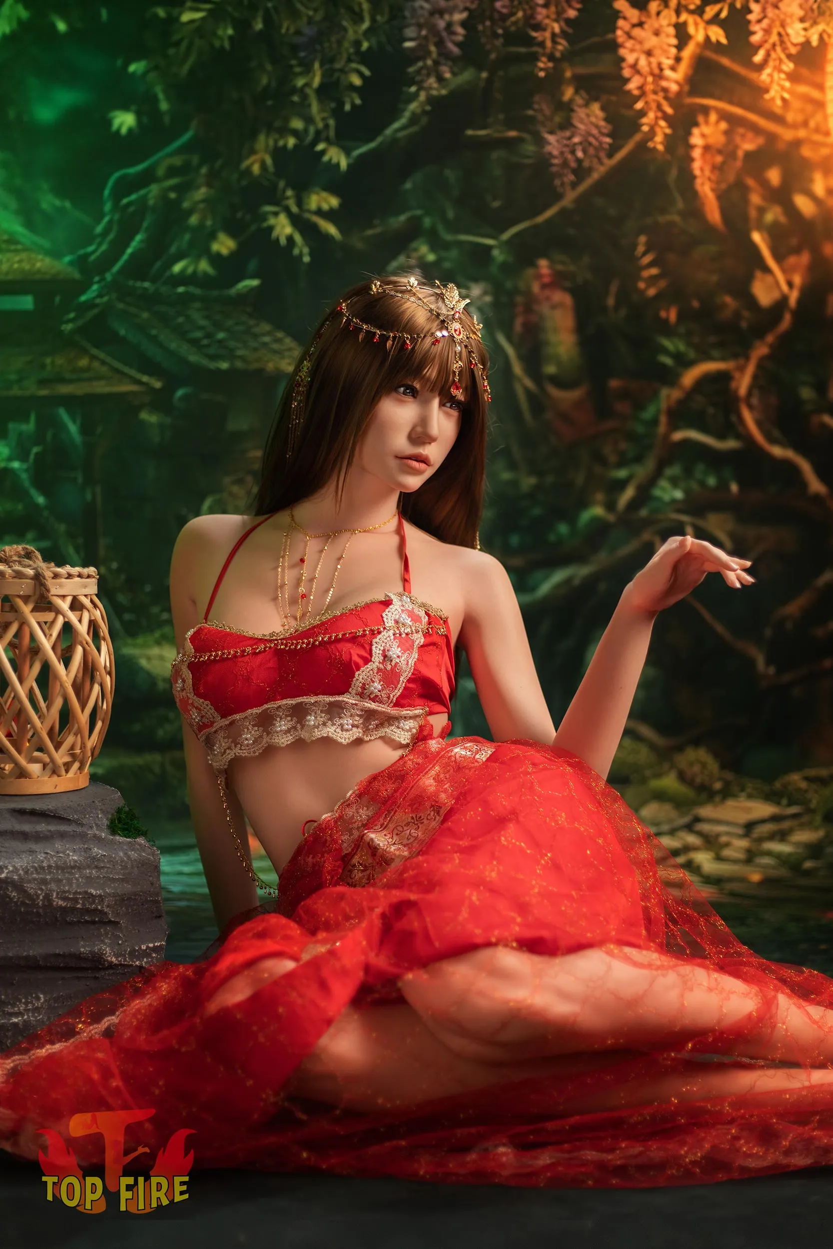Top Fire | 170cm/5ft7 Enigmatic Exotic Asian Princess Cosplay Realistic Silicone Sex Doll - Jing 